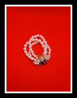 Designer Bee Pearl Bracelet